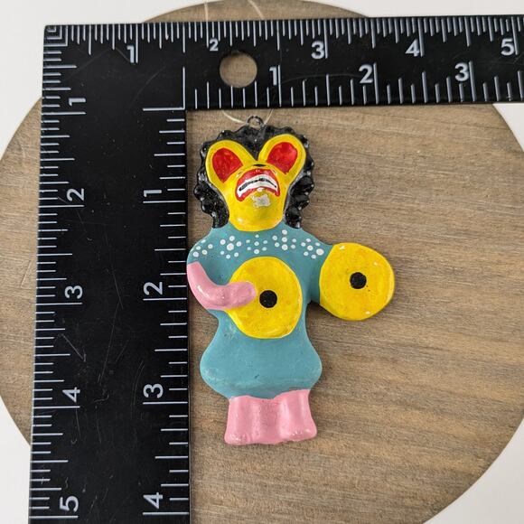 Traditional Mexican Folk Art Christmas Ornament Animal Unique Handmade Clay OOAK - Picture 4 of 5